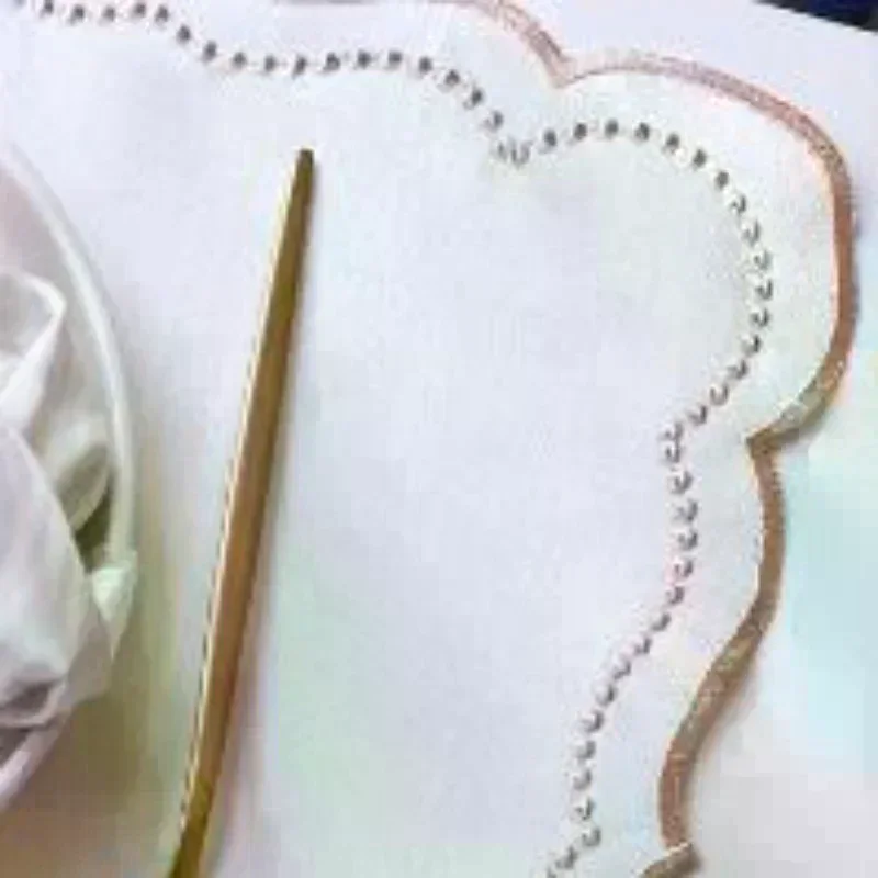 Embroidered Placemat Flower Shaped Polyester Cotton Napkin Coffee Machine Dust Cover Cloth Korean Fabric Dining Table Mat