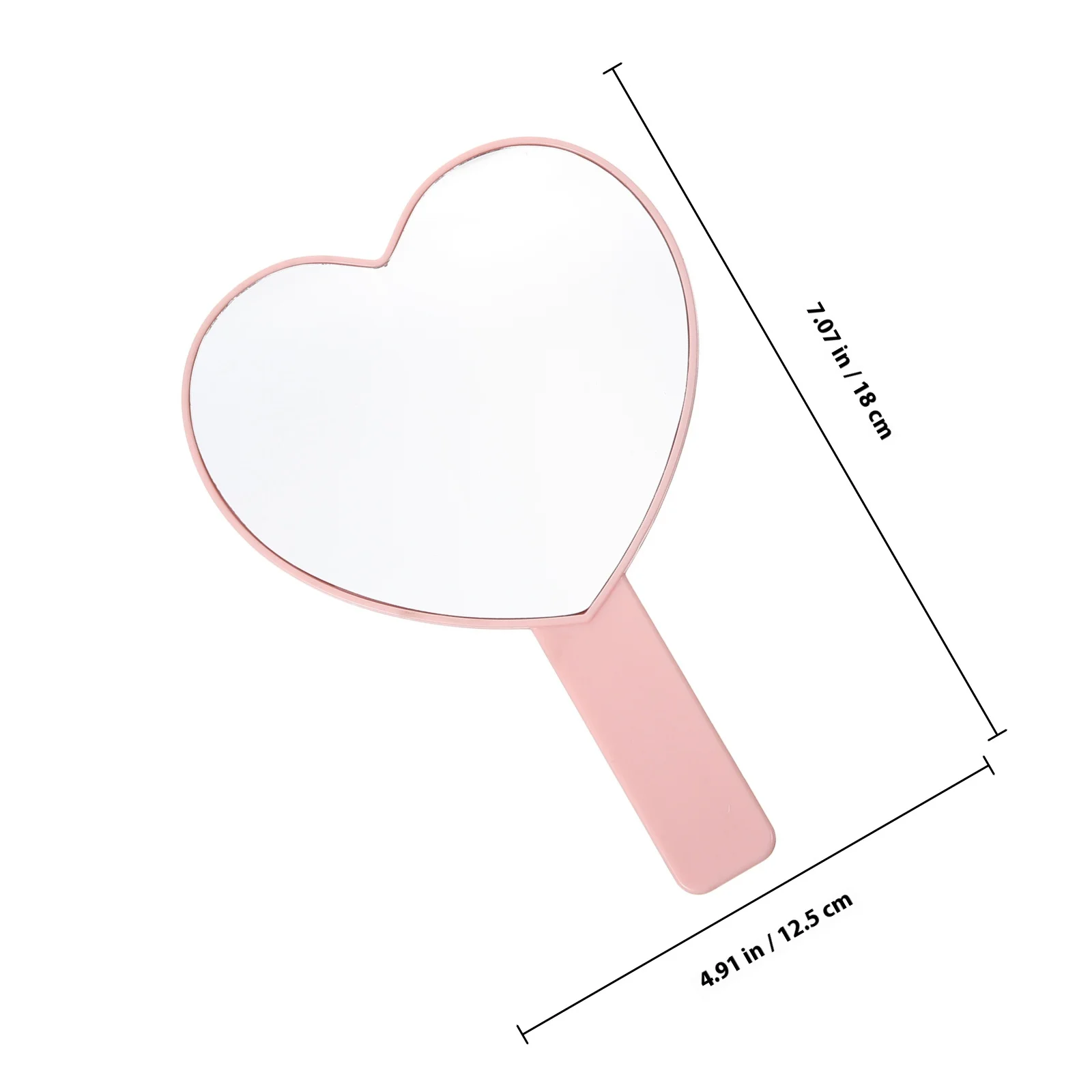 Kleiner herzförmiger Make-up-Spiegel, leichtes Hand-Wimpern-Design, kompakte Geldbörse, Reise-Handspiegel, Make-up, kompakt