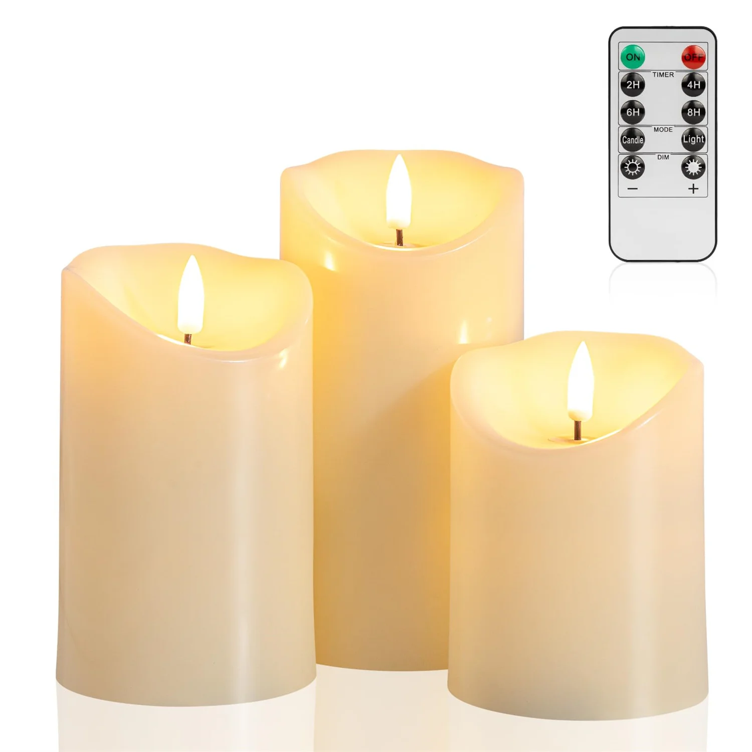 LED Candles Lights 3PCS Flameless Candle Lamp With Remote Control  Battery Powered for Halloween Christmas Holiday Decoration