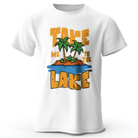 Take Me To The Lake Printed T-Shirt 100% Cotton Oversized Nature Graphic Tees for Men Women Summer Tops Lakeside Streetwear