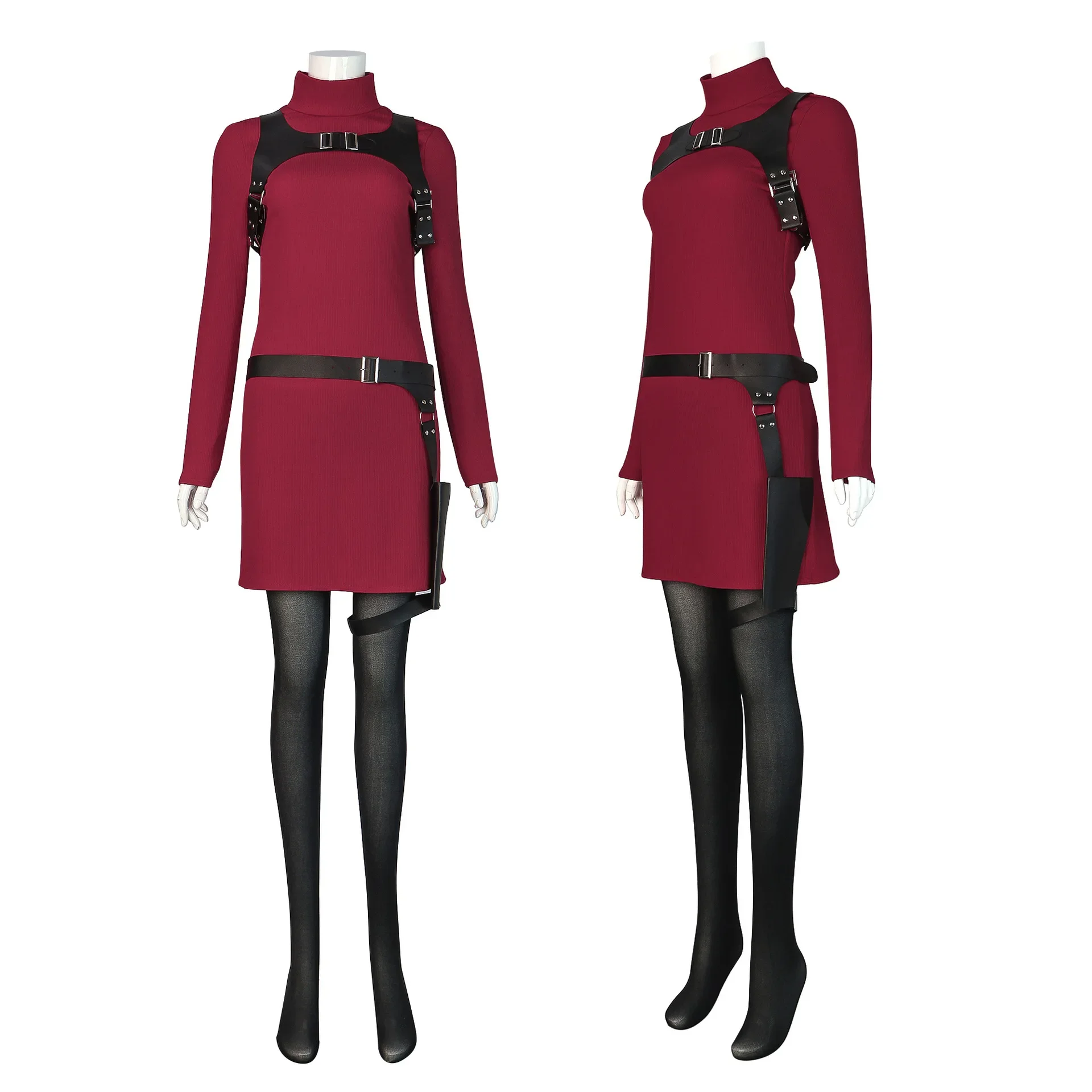 Jeu Ada Wong Cosplay Costume, Robe Maléfique, Tenues Fantaisie, Halloween, ixde Carnaval, Déguisement Trempé pour Femmes Adultes, Bol AdaWong