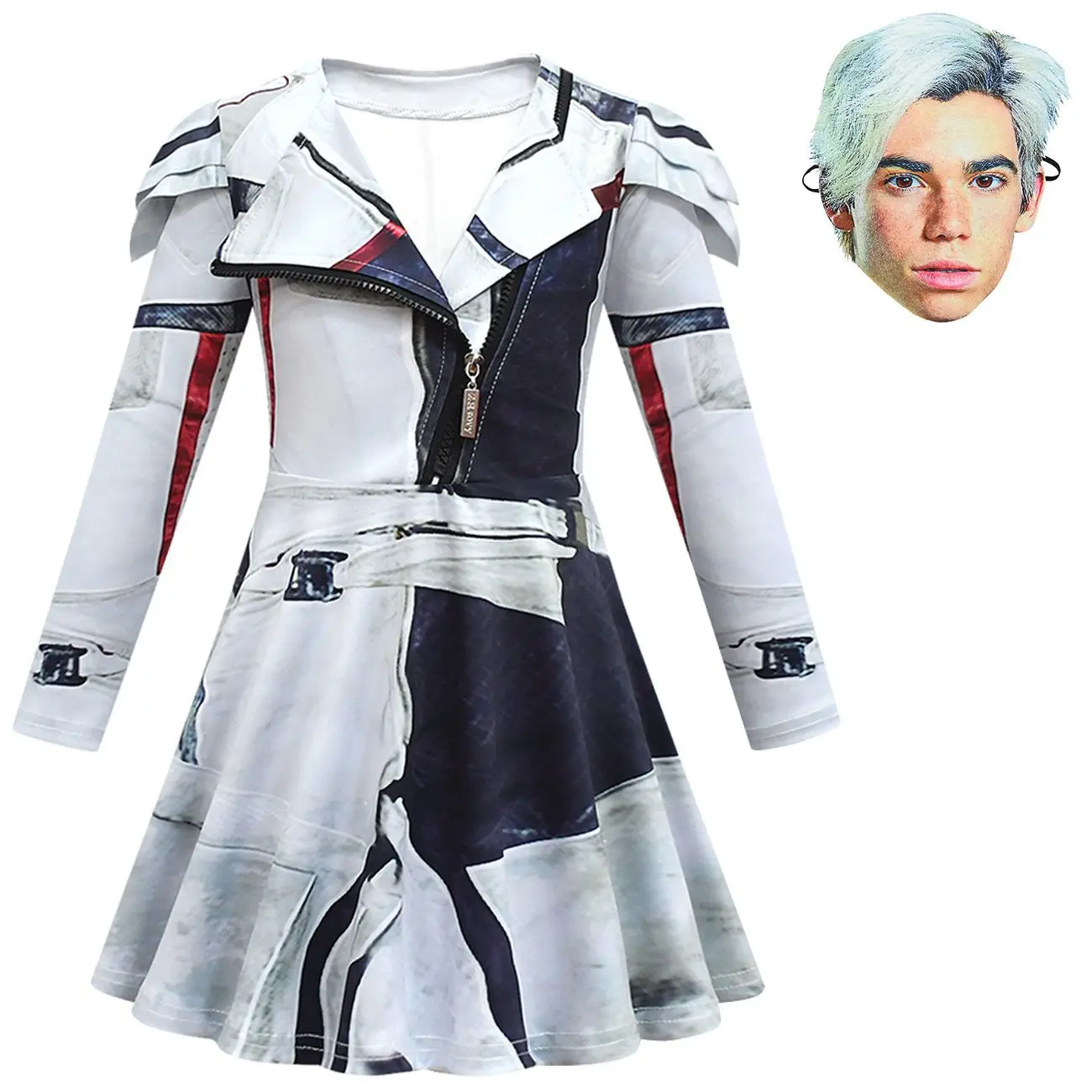 Kids Halloween D-Descendants 3 Costume for Girls Jay Carlos Cosplay Clothes Fantasia Clothes Birthday Party Fancy Dress for Kids
