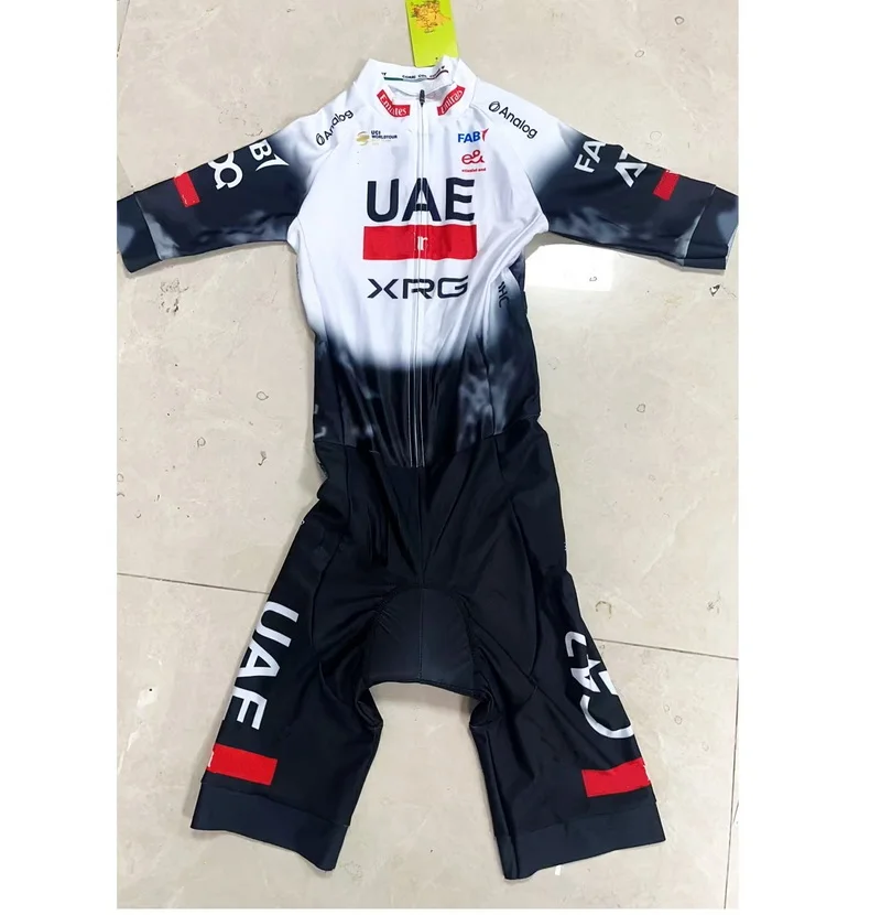 LASER CUT Skinsuit 2025 UAE XRG TEAM Bodysuit SHORT Cycling Jersey Bike Bicycle Clothing Maillot Ropa Ciclismo