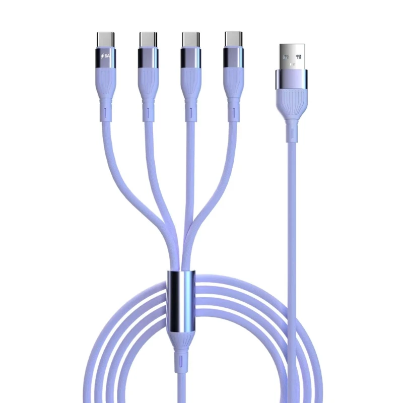 USB Splitter Cable,USB A Male to 4 Type-C Male Charing Cable,4 in 1 USB Cable Dropship