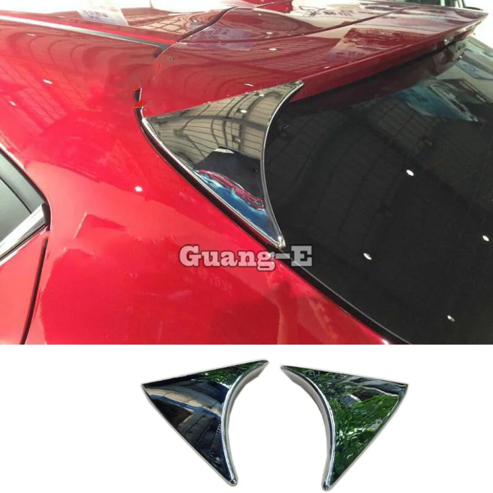 Car Tail ABS Chrome Rear Spoiler Side Triangle Molding Window Bezel Trim For Mazda 3 Axela M3 2014 2015 2016 2017 2018 2019