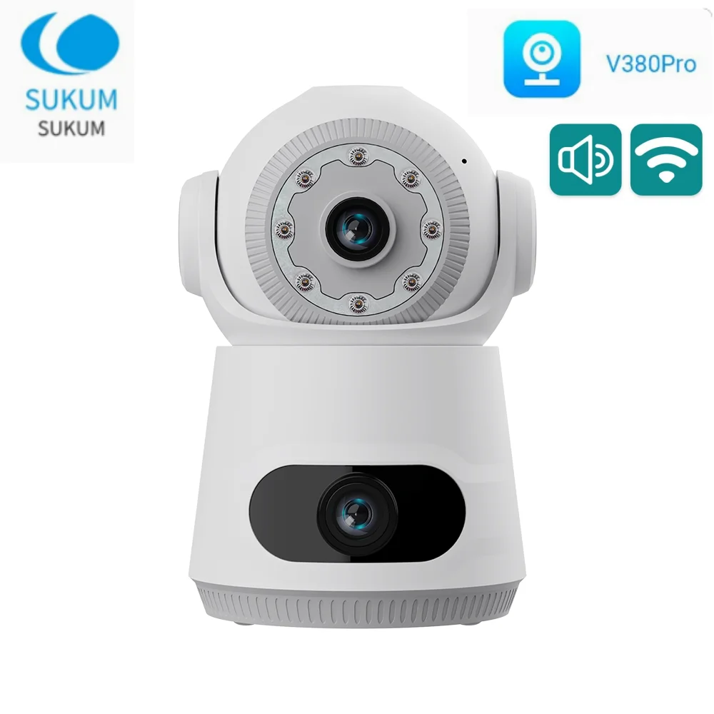 

HD Wifi Camera Wireless Dual Lens 4MP mini Camera Smart Home Night Vision CCTV Security V380 Pro Camara Indoor Baby Monitor