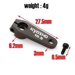 7075 Gunmetal Steering Gear Arm IFW609 Servo Arm for 1/8 Kyosho MP9/MP10/T RC Car Modification Parts Accessories