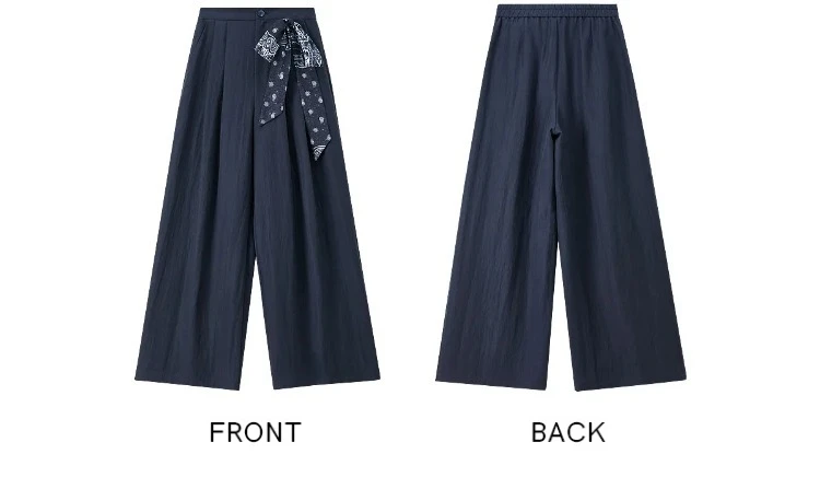 SENTUBILA Office 2 Piece Pant Set 2026 Women Linen Blend Summer Suit V Neck Waistcoat Wide Leg Baggy Pant Print Scarf 162ZA5663Z