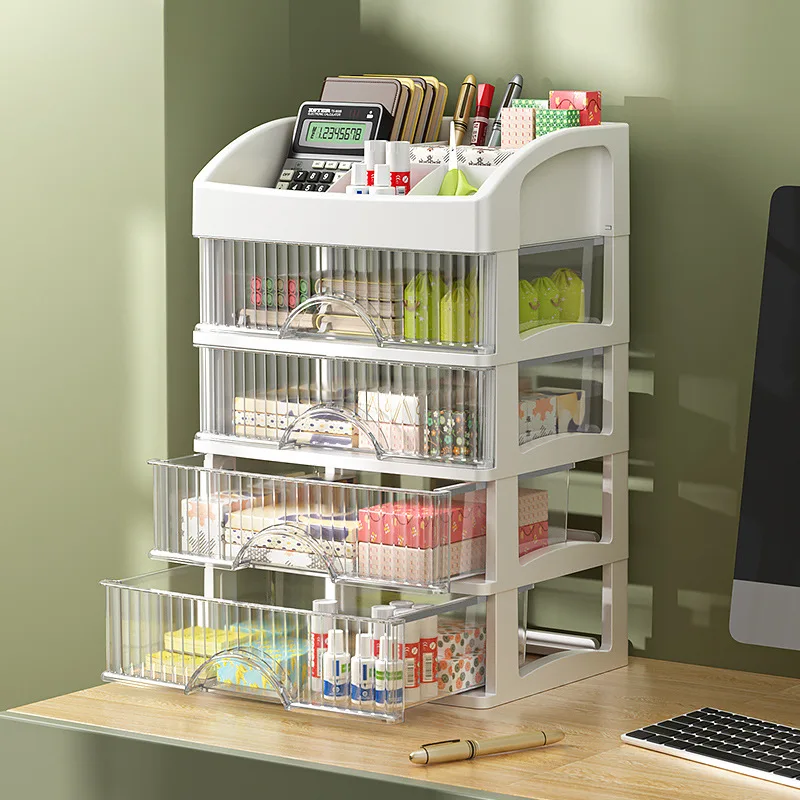 

New Drawer Style Storage Box Transparent Jewelry Skincare Storage Box Large Capacity Desktop Items Dustproof Office Supplies
