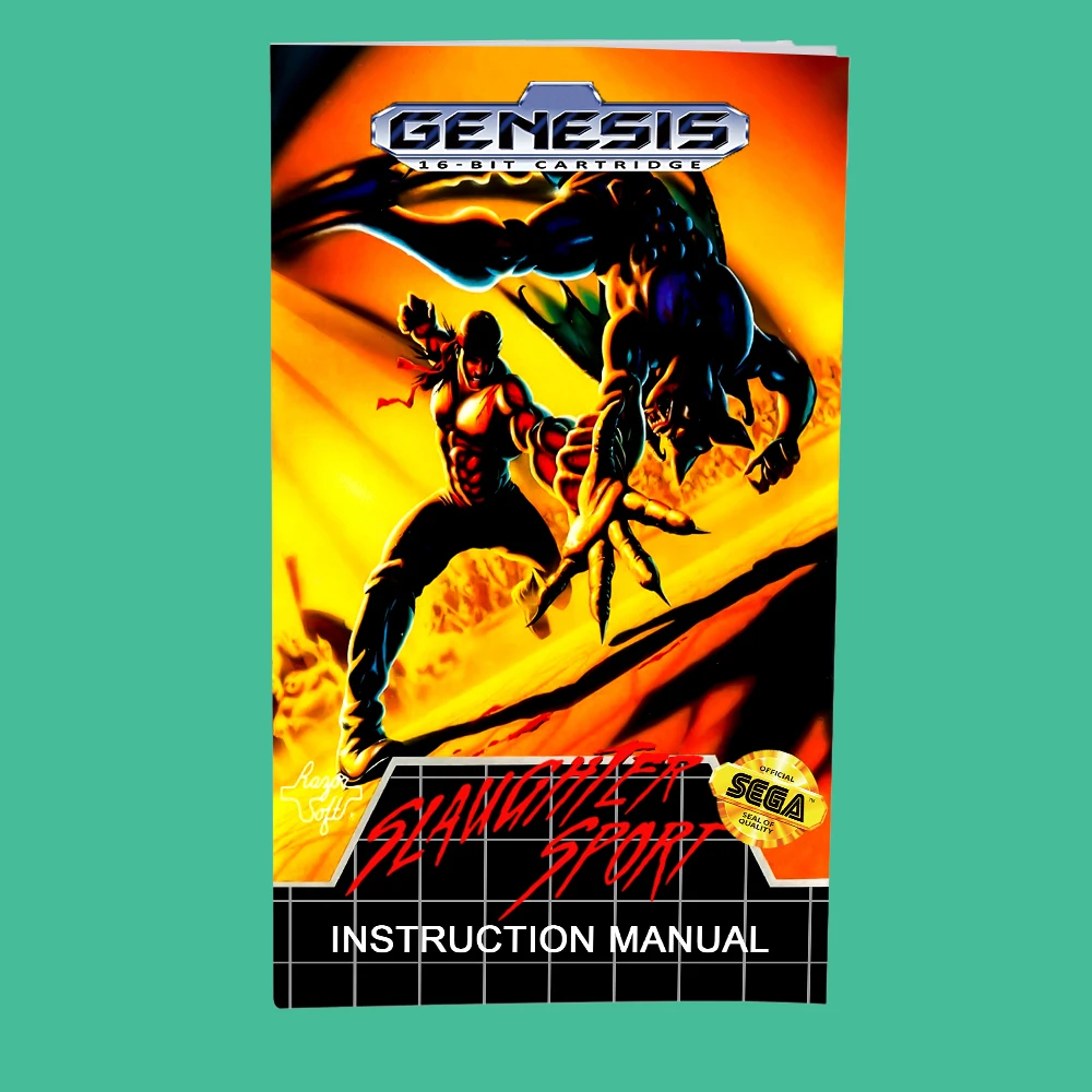 

Slaughter Sport USA Manual for SEGA Mega Drive Genesis 16 bit Consoles Game Cartridge Manual