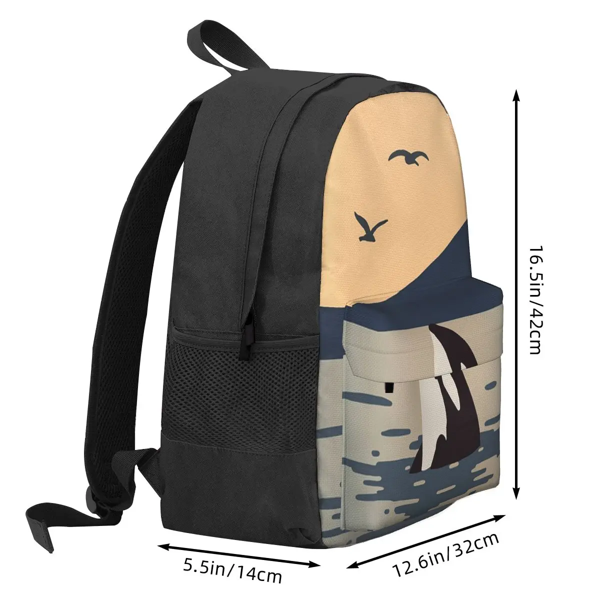 Killer Whale Orca Backpack Student BookBag Children School Bag Computer Shoulder Bags for Boys Girls
