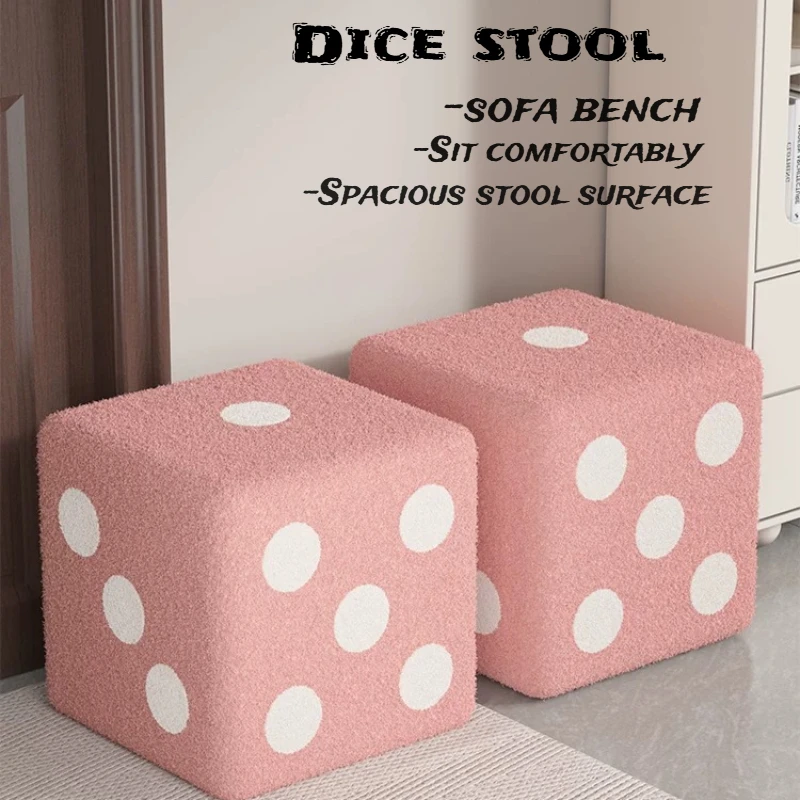 Dopamine Weird Stool Pouffe Square Cute Makeup Stool Clearance Portable Mobili Per La Casa Economici Living Room Furniture