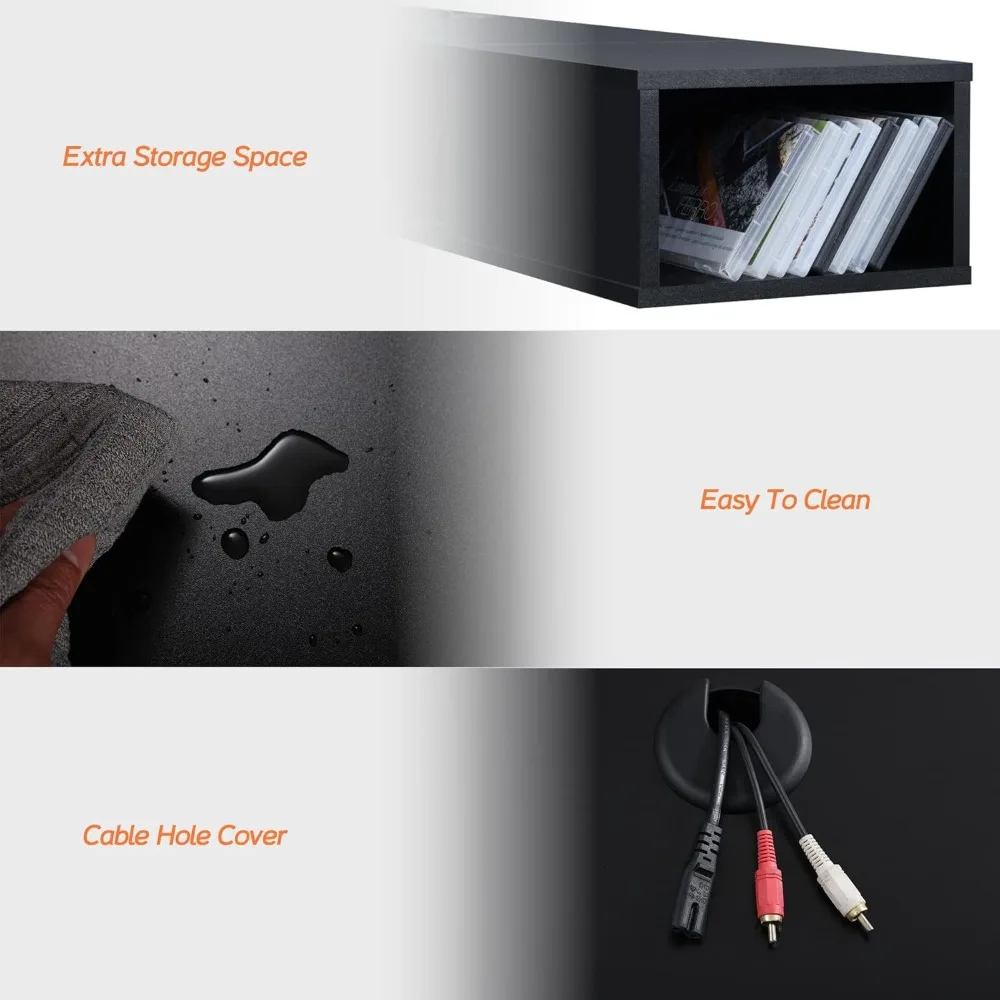 Suporte de TV flutuante de 70 polegadas, adequado para TVs menores de 75 polegadas, suporte de TV flutuante com espaço de armazenamento sob a TV da sala de estar