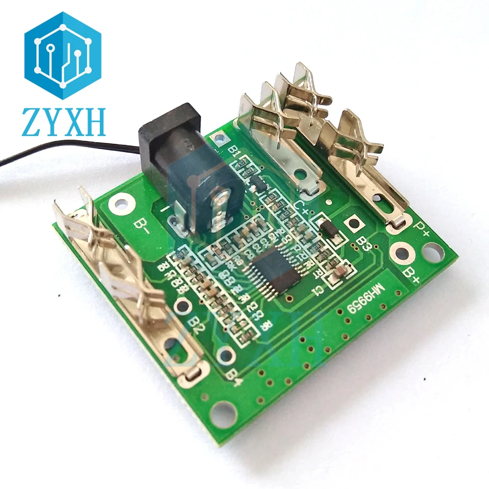 BMS 5S 20A 18V 21V Lithium Screwdriver 18650 Battery Packs Charge Board with Overcharge/NTC Temperature Protection DC Connector