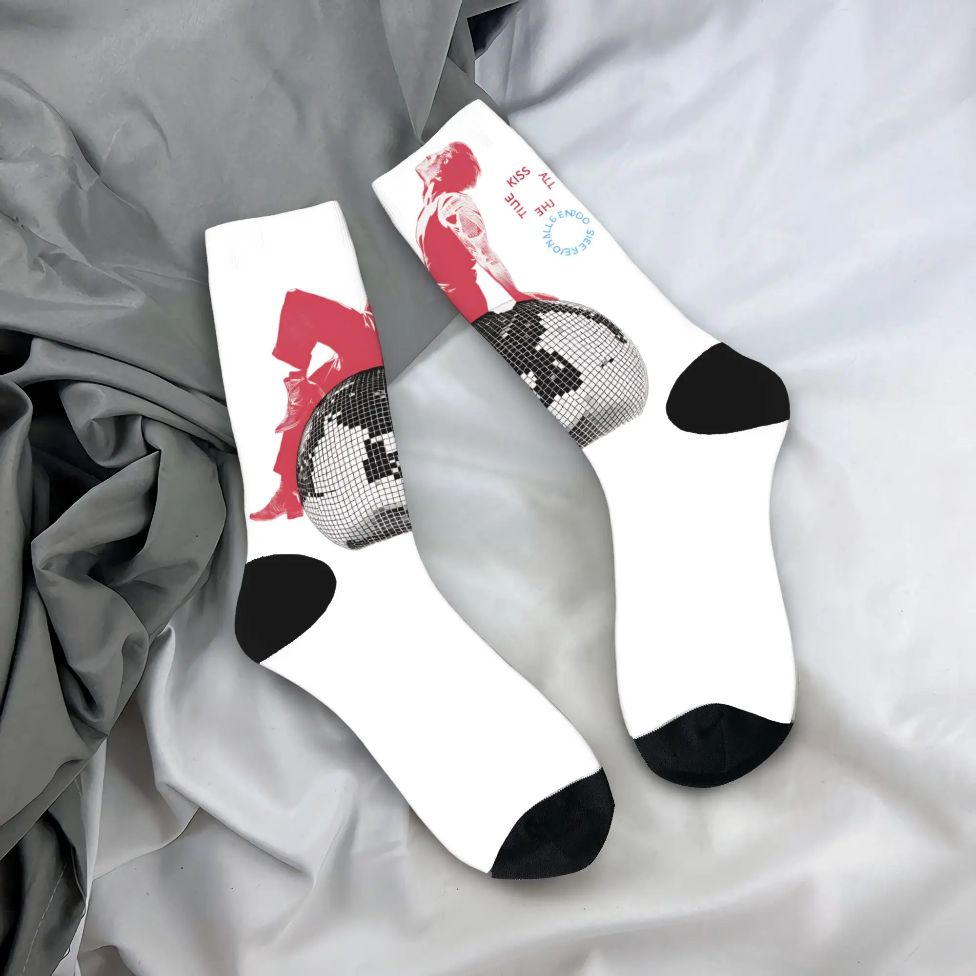 Kiss All the Time Stockings 2026 Music Pattern Elegant Socks Spring Anti Sweat Socks Women Men Climbing Soft Socks