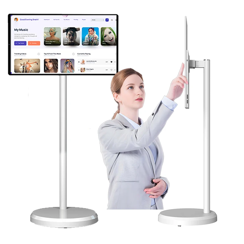 

Оптовая продажа с фабрики 21,5-дюймовый сенсорный экран ТВ-дисплей Вертикальный подвижный интеллектуальный телевизор 4 ГБ + 64 ГБ Мощность от аккумулятора Smart TV