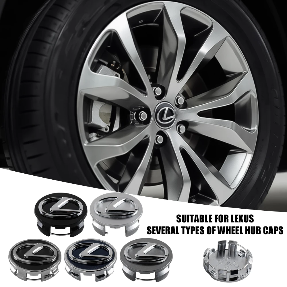 

4PCS 60mm Wheel Center Caps Hub Cover for Lexus F Sport RX NX ES IS GS GX LX UX CT LC RC LBX 350h 450h 300e etc
