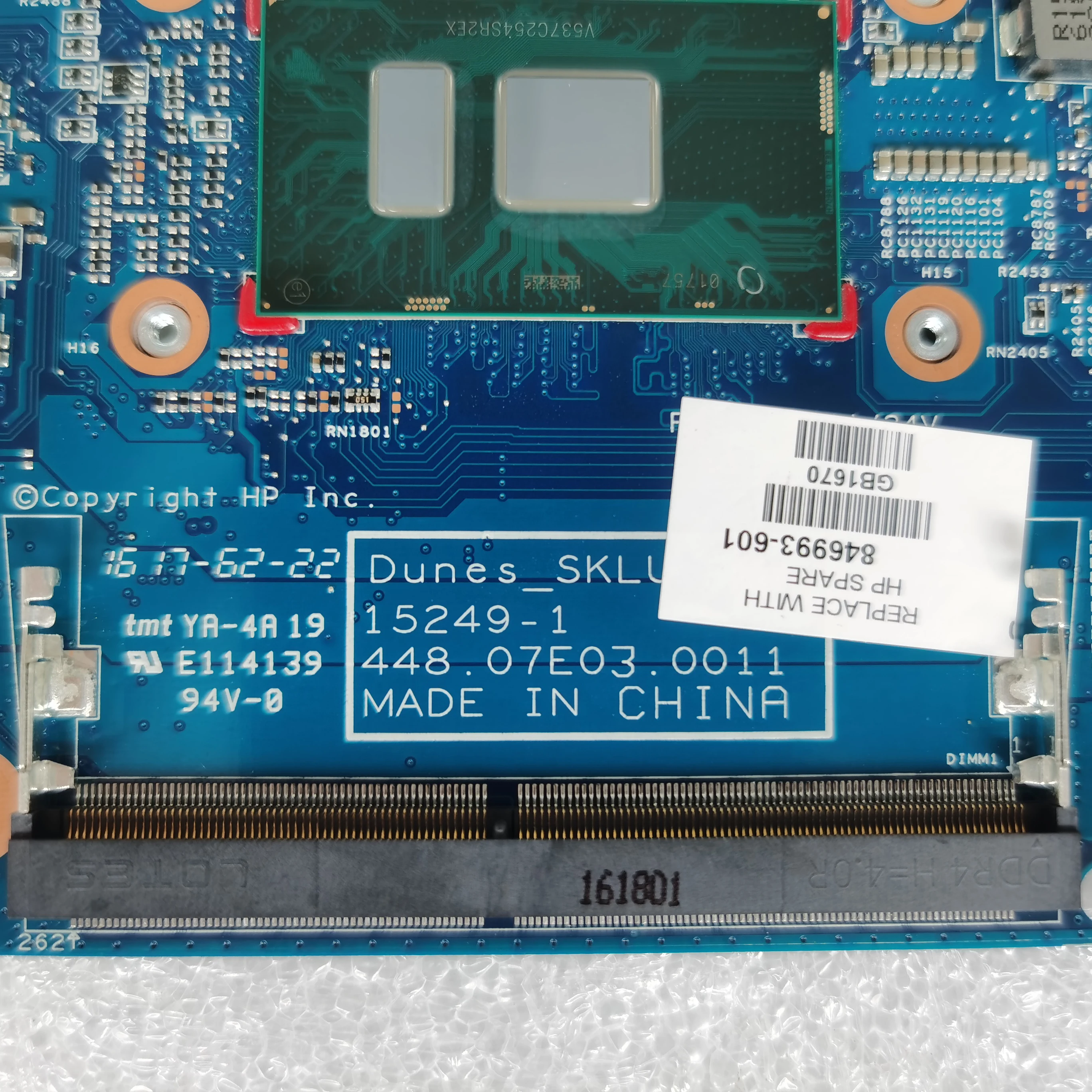 Placa base usada para HP ProBook 11 EE G2, 846993-001, 846993-601, con 4405U DDR4 15249-1, 448.07E03.0011, 100% probado