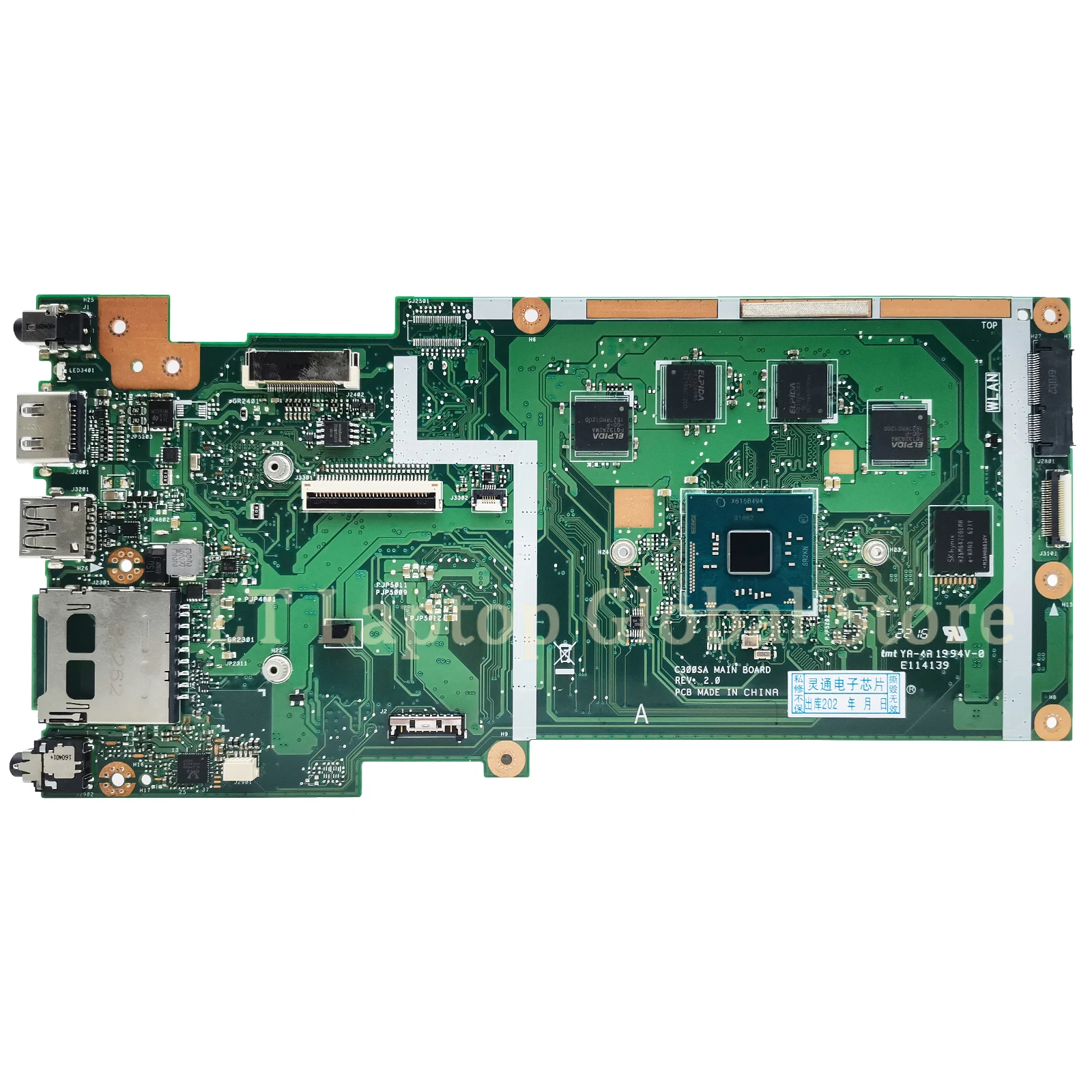 For ASUS HighPerformance Mainboard C300SA Laptop Motherboard C300 C300S CPU N3050 N3060 N3150 N3160 2GB 4GB RAM 100% Tested