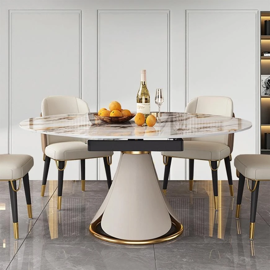 

Concise Marble Dining Table Set Modern Slate Folding Home Service Practical Negotiation Office Extendable Home Furniture