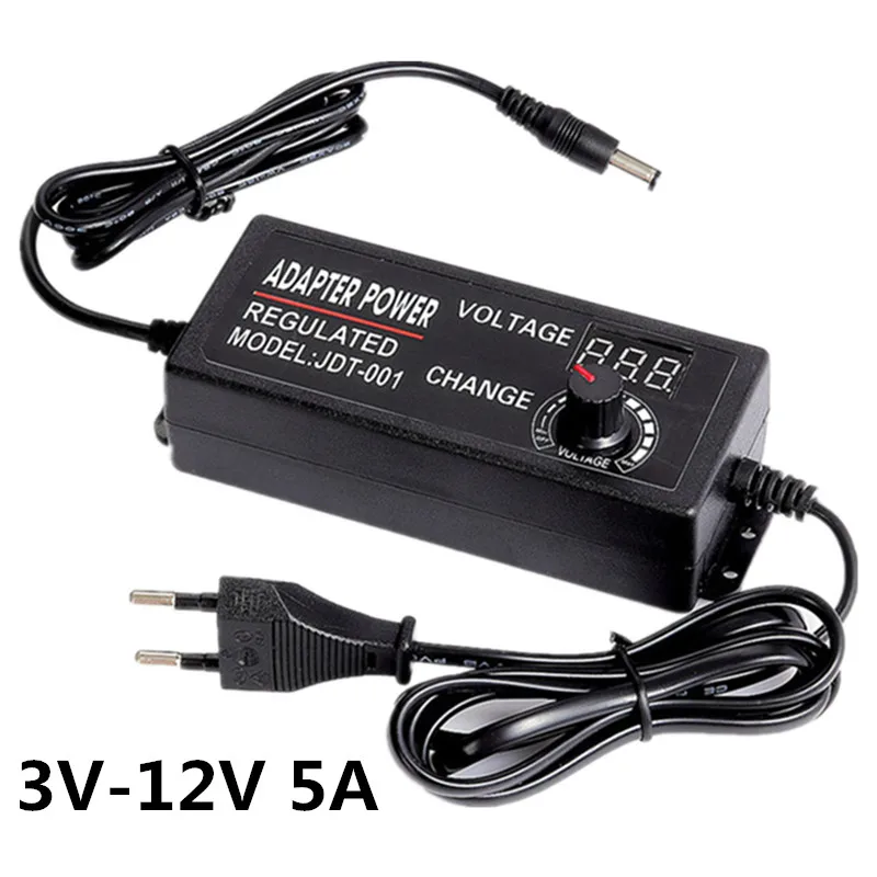 Adjustable AC To DC Power Supply 3V 5V 6V 9V 12V 15V 18V 24V 1A 2A 5A Power Supply Adapter Universal 220V To 12 V Volt Adapter