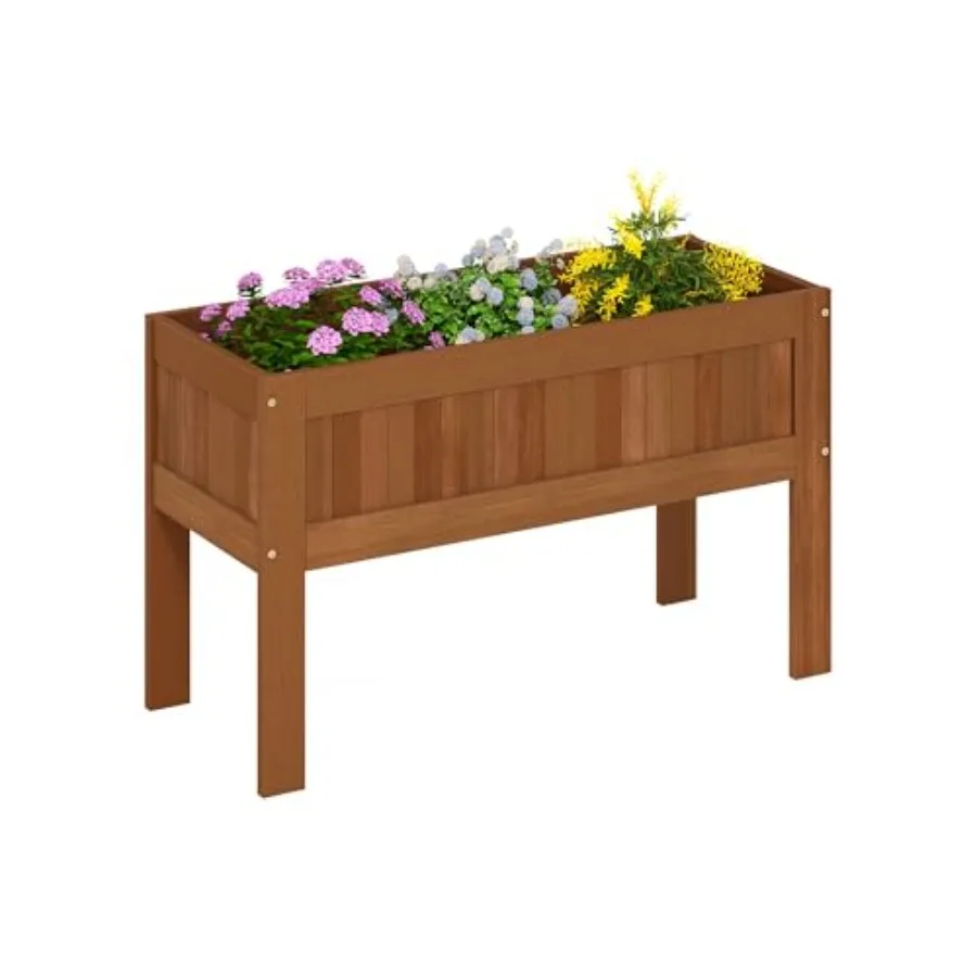 

TIOMAN Planter Box, Outdoor Elevated Standing Planter Box, with Legs, Outdoor, Indoor, Garden, Patio, Balcony, Natural