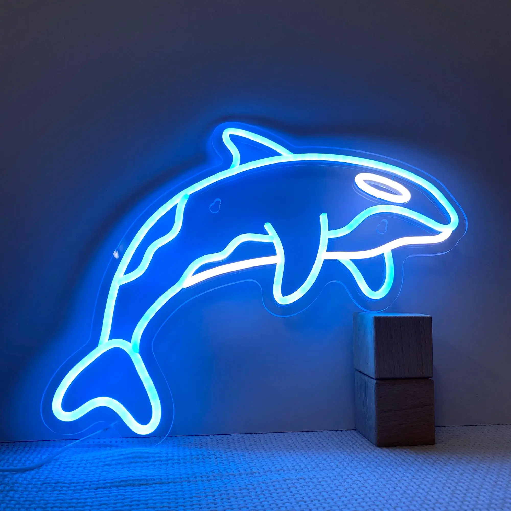 Whale Neon Sign Animal Wall Art Decor Home Bedroom Game Room Sign Cute Whale Personalized Birthday Gift for Kids Anime Neon