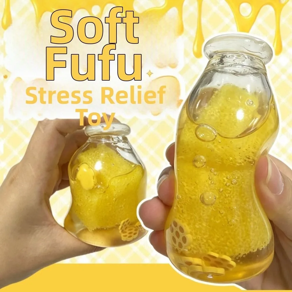 Super Soft Honey Bottle Squeeze Kneading Anxiety Relief Maltose Fidget Comfortable Funny Sensory Stress Ball Office Desk