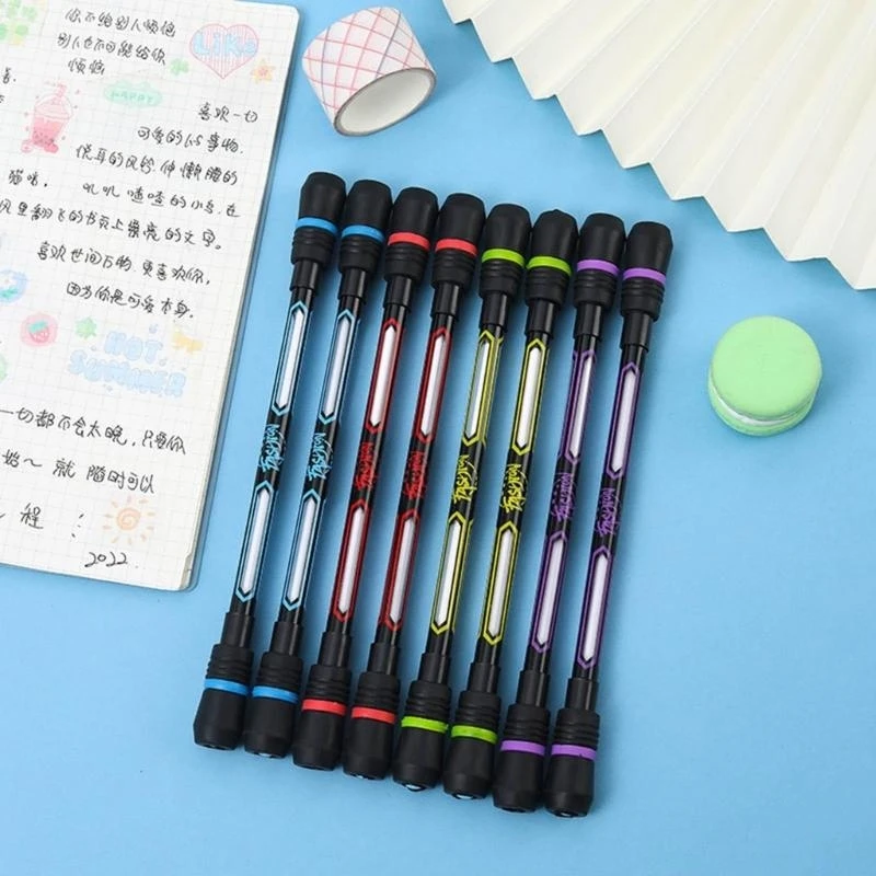  Spinning Pen Rolling Finger Rotating Ballpoint Pen Anti-Slip Spinning Rotating Pen Student Games Writable Rotating Pen