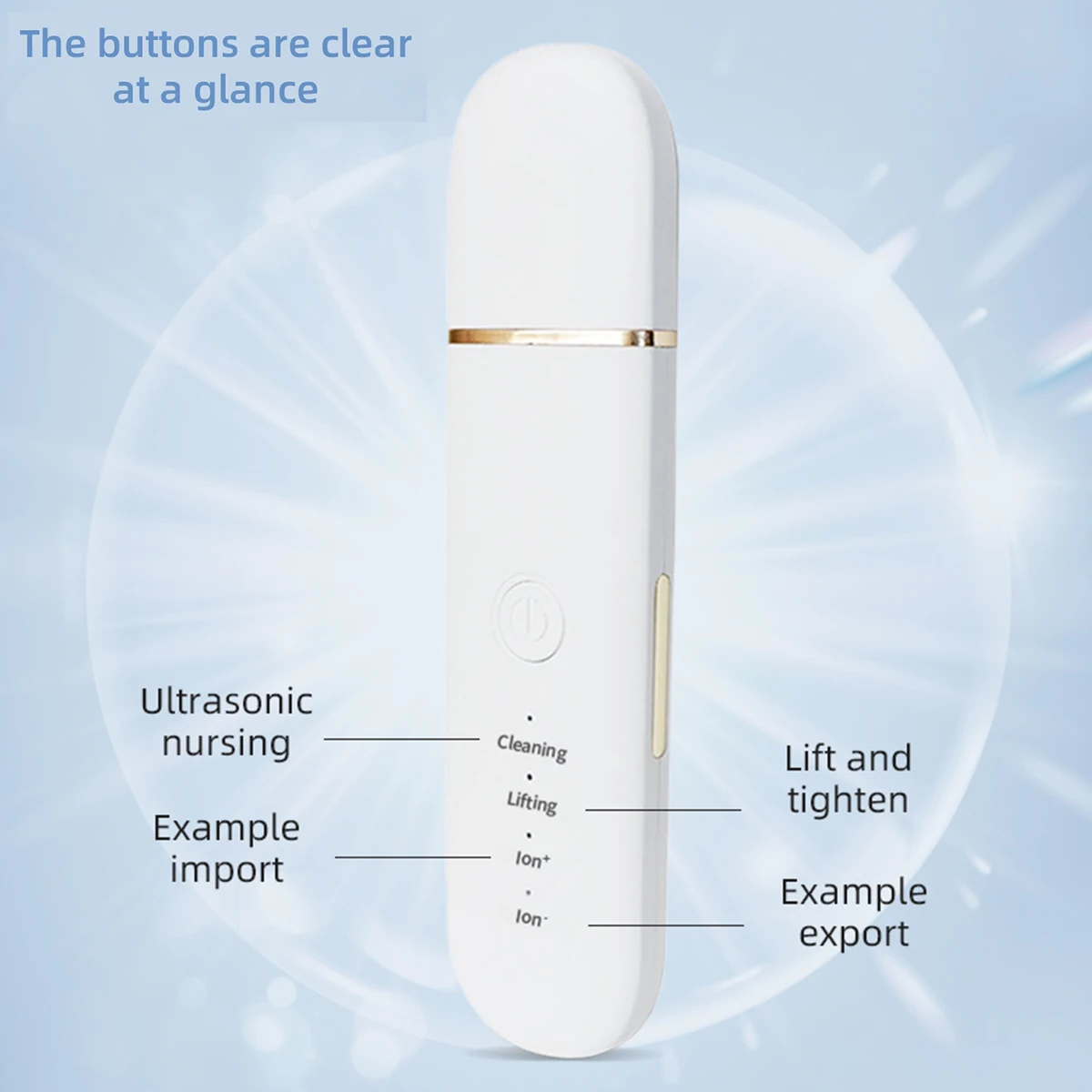 1 قطعة منظف بشرة الوجه USB الكهربائية بالموجات فوق الصوتية ملعقة جلد الوجه مع بطارية 250 مللي أمبير في الساعة و4 أوضاع المحمولة المسام الغسيل العميق #6