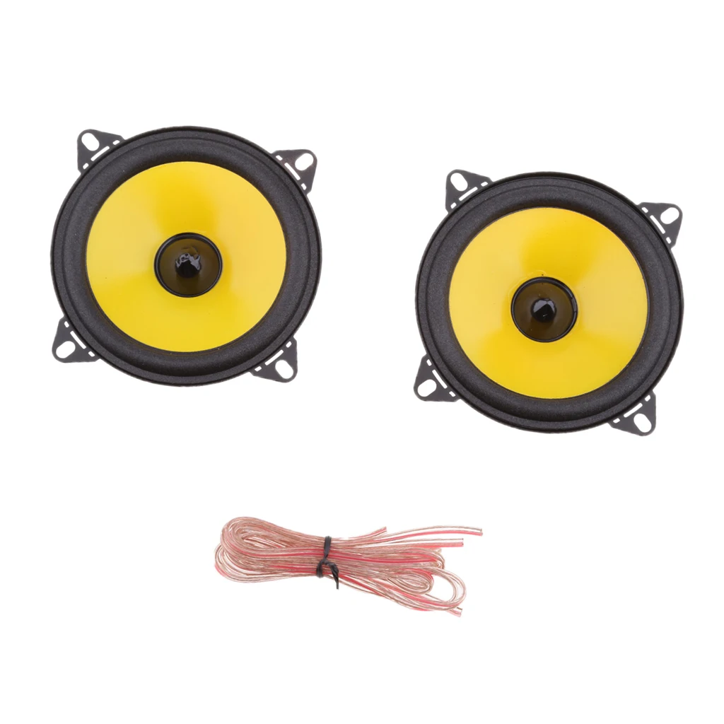 1 Pair 4 inch 80W Car 2 Way Audio Speaker Stereo Tweeters Coaxial Speakers