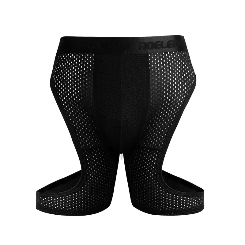 Sports underwear men's fitness ice silk thin training quick-drying running lengthened anti-wear legs pants