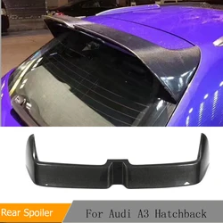 Real Carbon Fiber Rear Roof Spoiler Window Wings Lip for Audi S3 RS3 A3 Typ 8V Sline Hatchback 4 Door 2014 - 2018 Not fit 2 Door