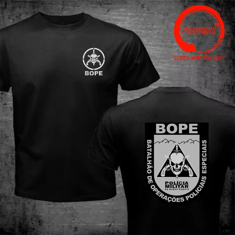 Classic Design Brazil Bope Batallon Ops Policiales Especiais Tropa De Elite Batallion Shirt Men Fashion Trendy Casual Clothing