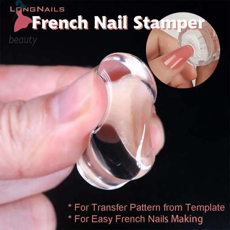 1 компл. Easy-French Nail Stamper Monocle Jelly Print Silicone Transfer скребок с рисунком Nail DIY шаблонные штампы