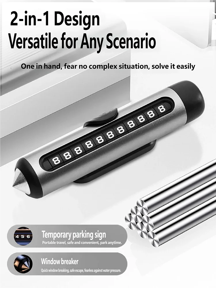 For ZEEKR 9X 2025 2026 Car Temporary Parking Number Plate Aluminum Alloy Rolling Adjustable Moving Car Hidden Card