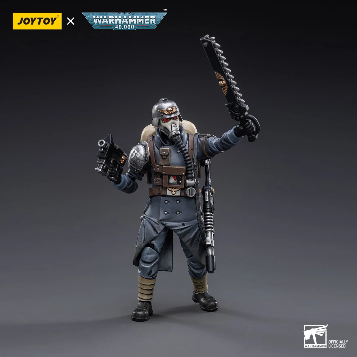 JOYTOY Warhammer 40k Figure Astra Militarum Death Korps of Krieg Veteran Squad Sergeant Action Figure Model Toy Gifts