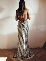 JULISSA MO Sexy Backless  Print Dots Flower Women Maxi Dress Spaghetti Strap Evening Dress Autumn Skinny Elegant Party Clubwear - Image 5