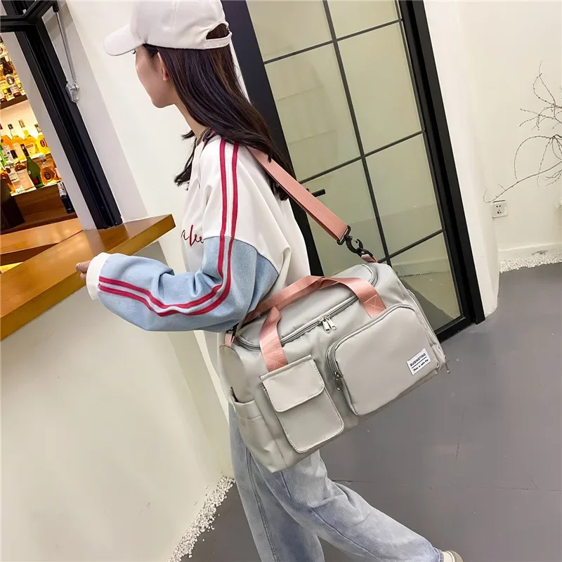 Mommy Bag HandBag Large Capacity Solid Color Baby Diaper Light Travelling Hand Luggage Unisex Travel Sports Bag for Men