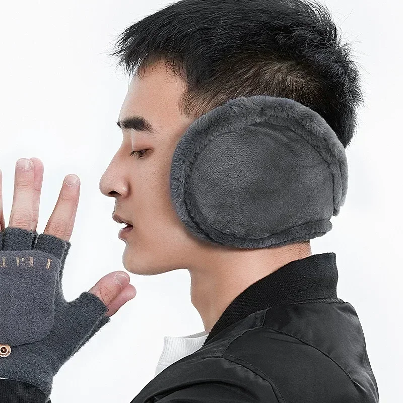 ChimSoft-Cache-oreilles en peluche épaissie pour hommes et femmes, cache-oreilles d'hiver froid vert, protection extérieure à rabat solide pour document