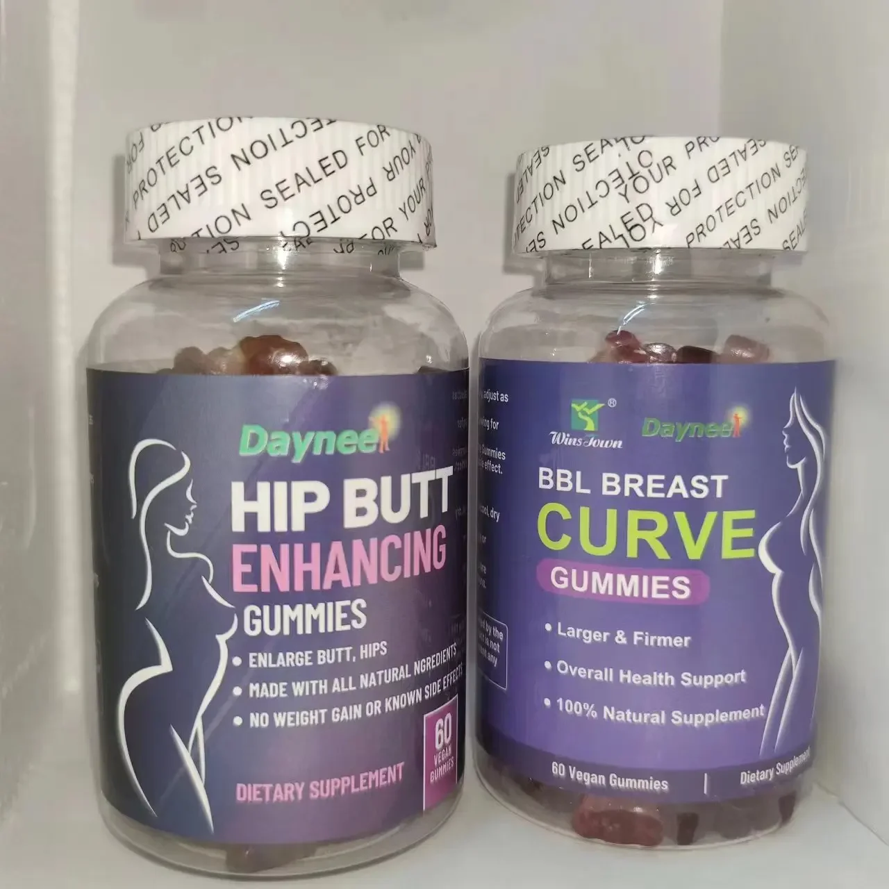 1 Bottle BBL Breast Curve Gummies+ 1 Bottle Apple Cider Vinegar Butt Lifting Gummy