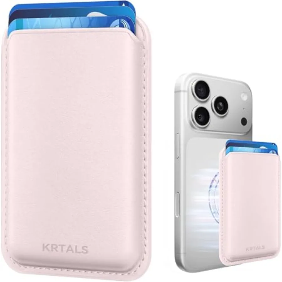 

Magnetic Wallet Cell Phone Card Holder for Phone Case, Stronger Magnetic RFID Leather Phone Wallet Stick on Series of iPhone 12