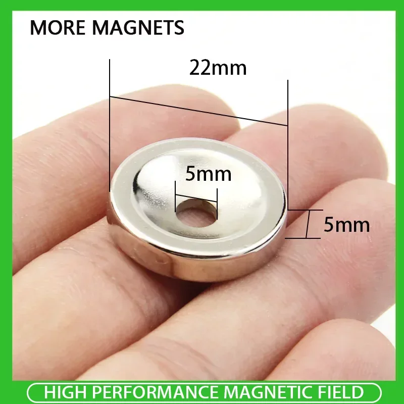 

2/5/10/20pcs/Set 22x5-5mm Round Countersunk Neodymium Magnet with Hole 5mm N35 Powerful Strong Magnets