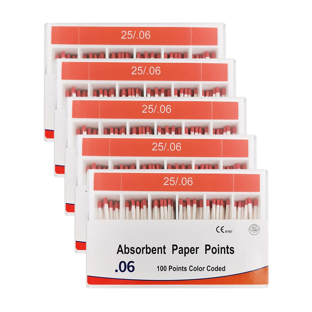 

5box 0.06 Taper Dental Absorbent Paper Points 25# 30# Paper Points Root Canal Absorption Pure Cotton Dental GP