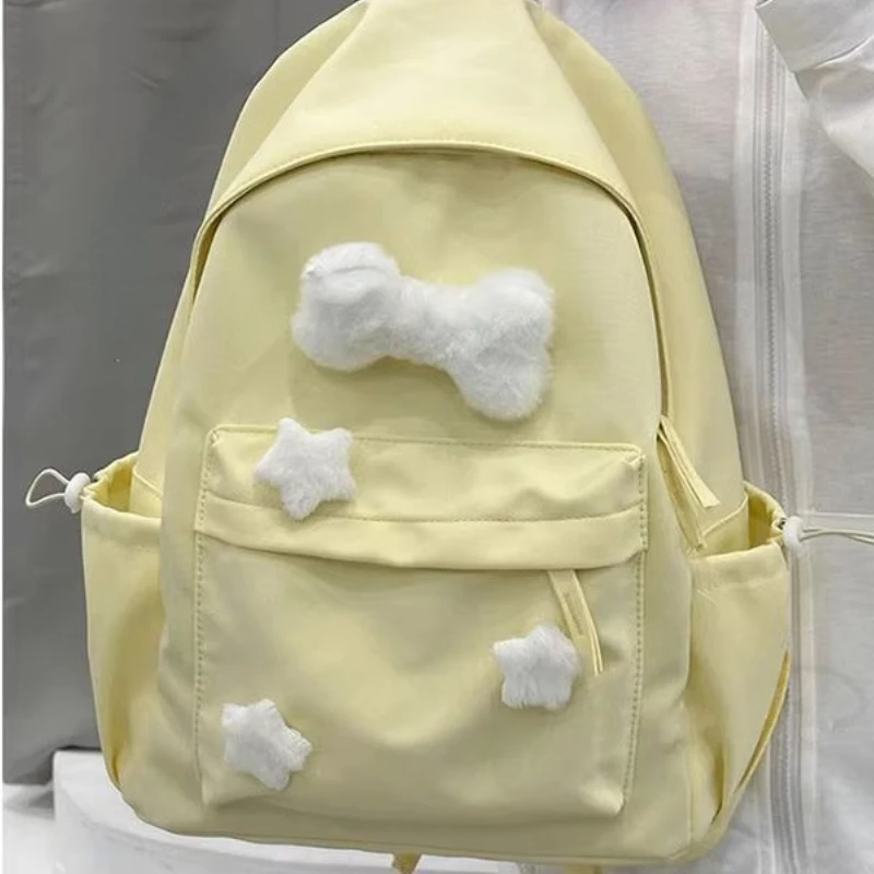 Mochila japonesa Kawaii Star para mujer, morral escolar informal que combina con todo, moda para estudiantes, estética Y2k