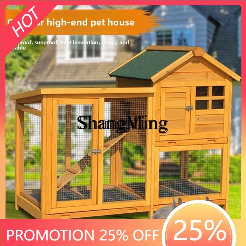

CL rabbit cage automatic manure cleaning household rabbit nest villa luxury double layer bird cage