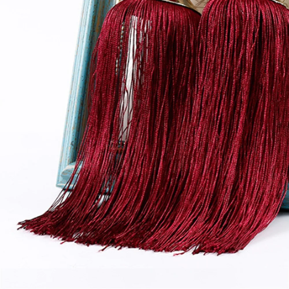 2Pcs Set Tassel Fringe Curtain Tieback Handcrafted Braided Jade Pendant Curtain Holdback Holder Buckle Sling Binding