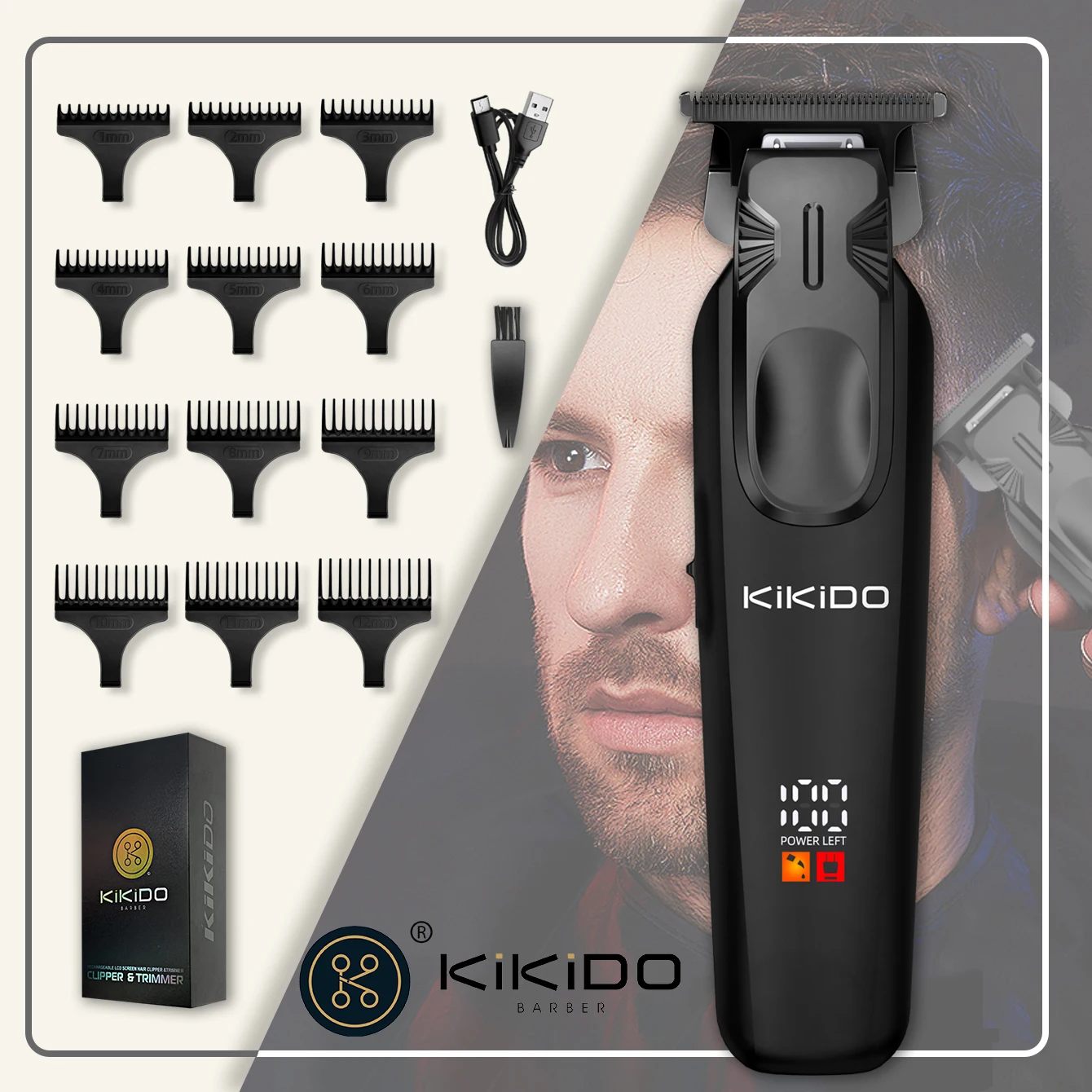 

KIKIDO KK-311 Hair Precision Trimmer for Men Head Pusher Electric Pusher Clipper Professional Electric Hair Clipper