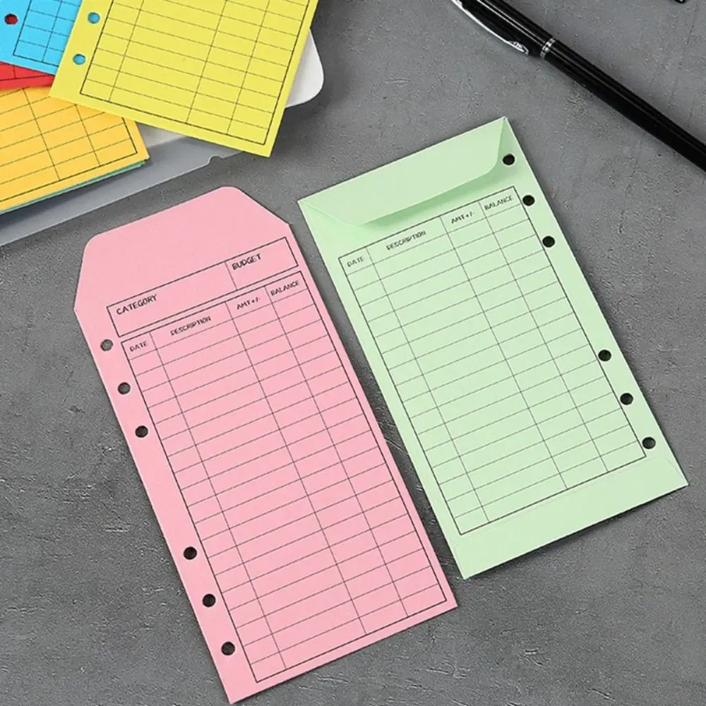 12PCS/Set Loose-Leaf Paper Budget Envelope Envelopes Pockets Color Cash Envelope Multifunctional Tracking Budget Planner