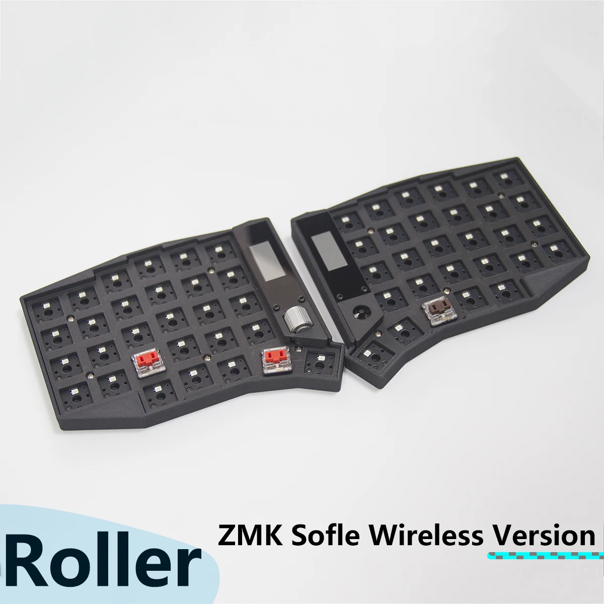 

NEW Sofle Low Profile Wireless Split Keyboards Kit Custom Roller Joystick Nice View Screen Choc V1/V2 Switch ZMK Shock Keyboard